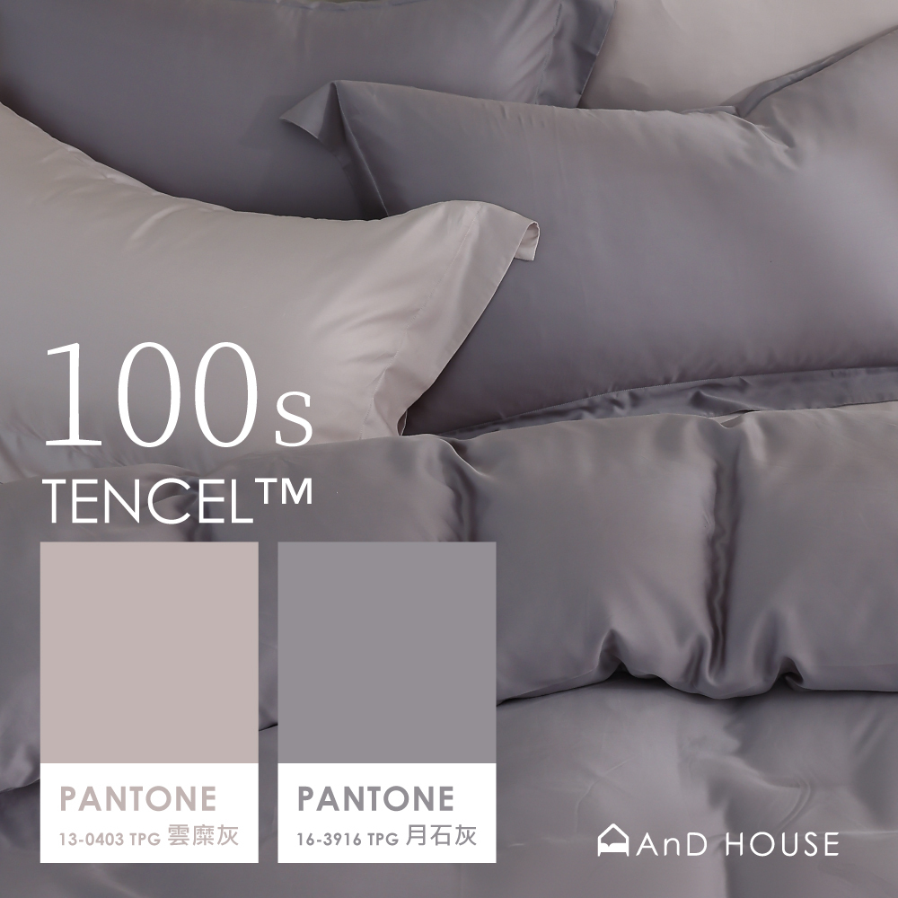 100支天絲｜100%萊賽爾｜雙色配｜月石灰ｘ雲糜灰