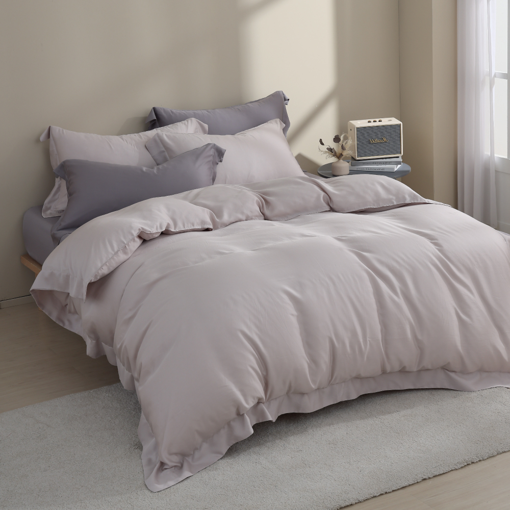 100支天絲｜100%萊賽爾｜雙色配｜月石灰ｘ雲糜灰