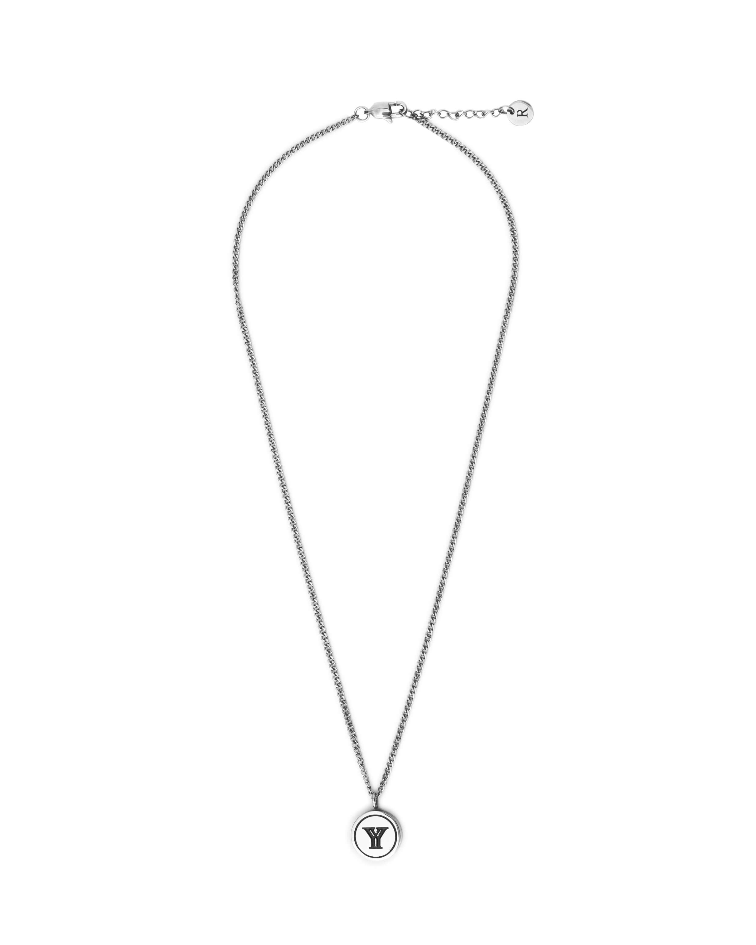 雙生 x RECOVERY 錯位Y小圓牌項鍊 (亮銀)
