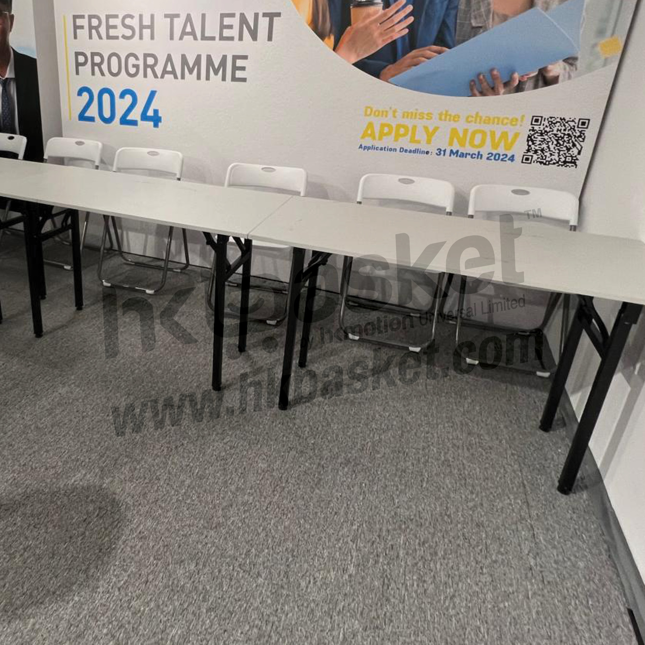 [Rental] HKshows 1.2m Folding Wooden Table Rental - Off White SRT202W