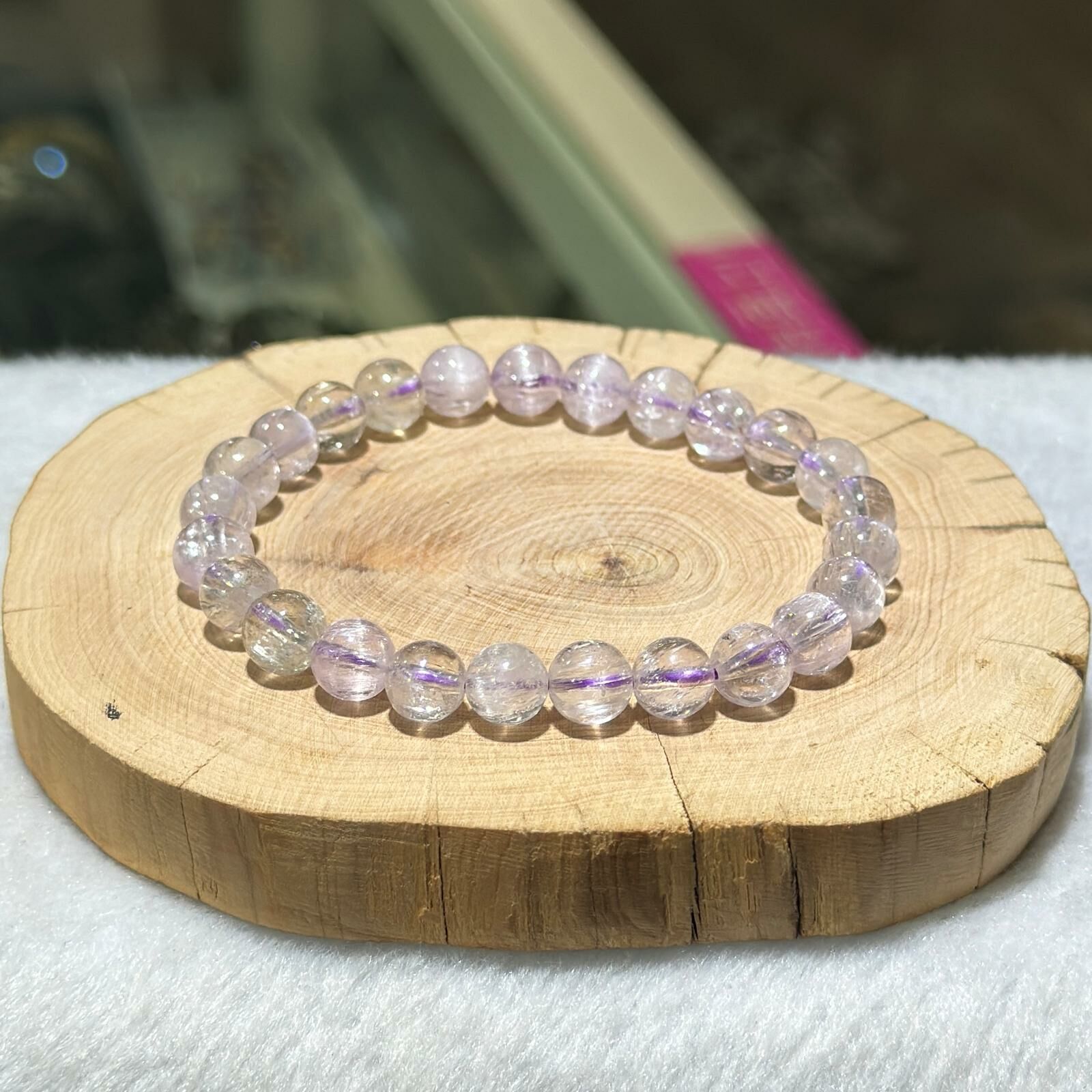 高品冰透拉絲✨紫鋰輝手串 7.5 mm +/-