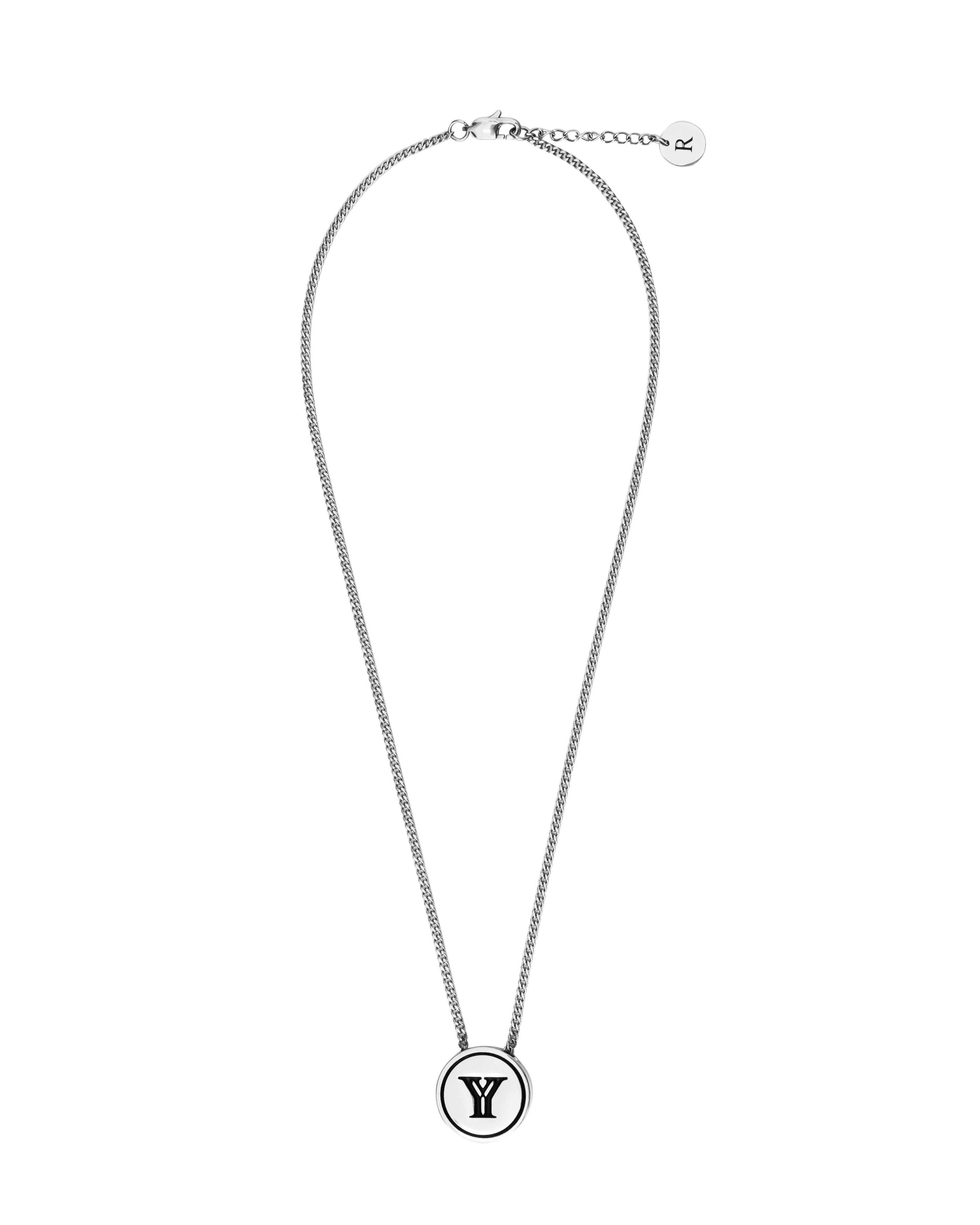 雙生 x RECOVERY 錯位Y大圓牌項鍊 (亮銀)