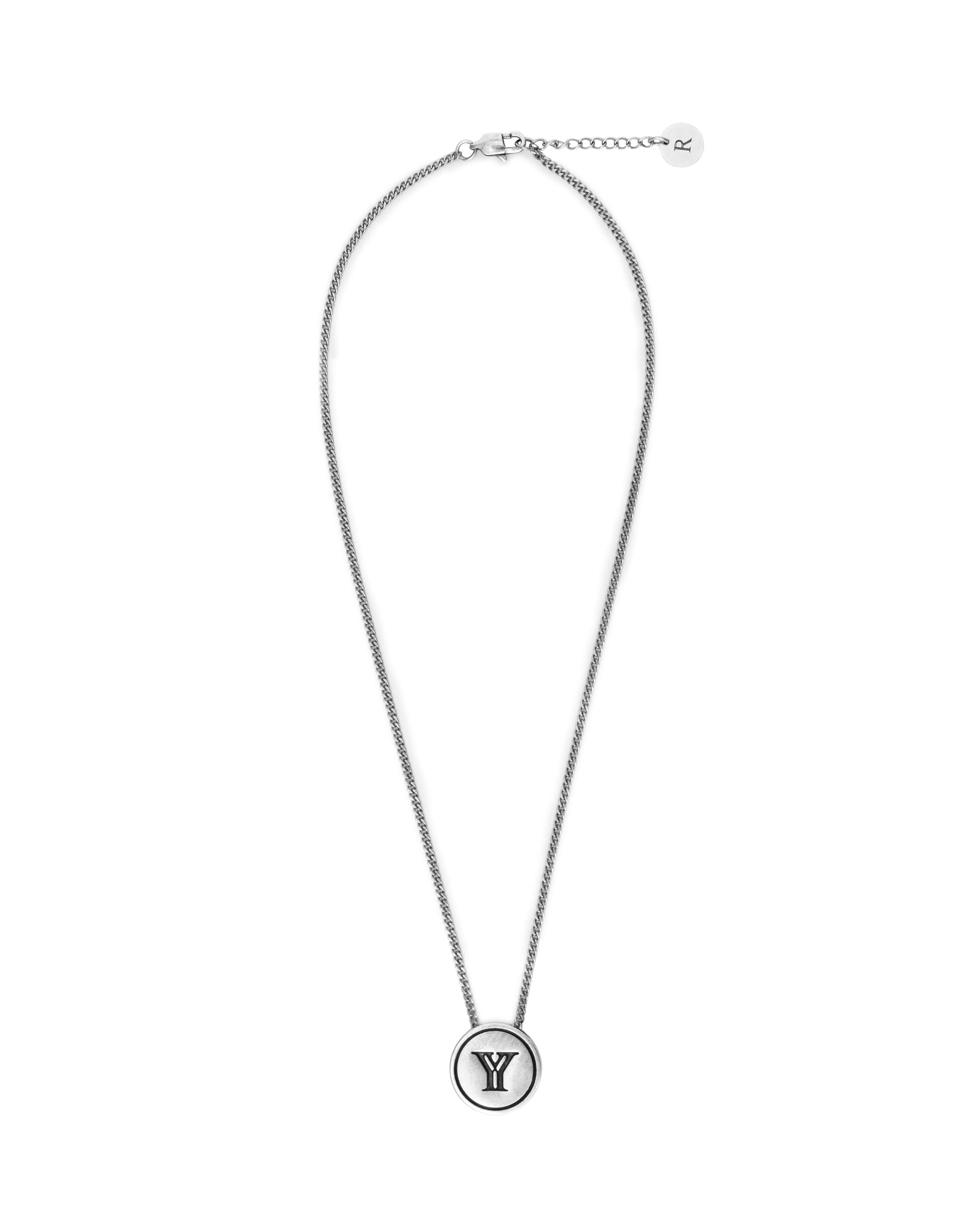 雙生 x RECOVERY 錯位Y大圓牌項鍊 (古銀)