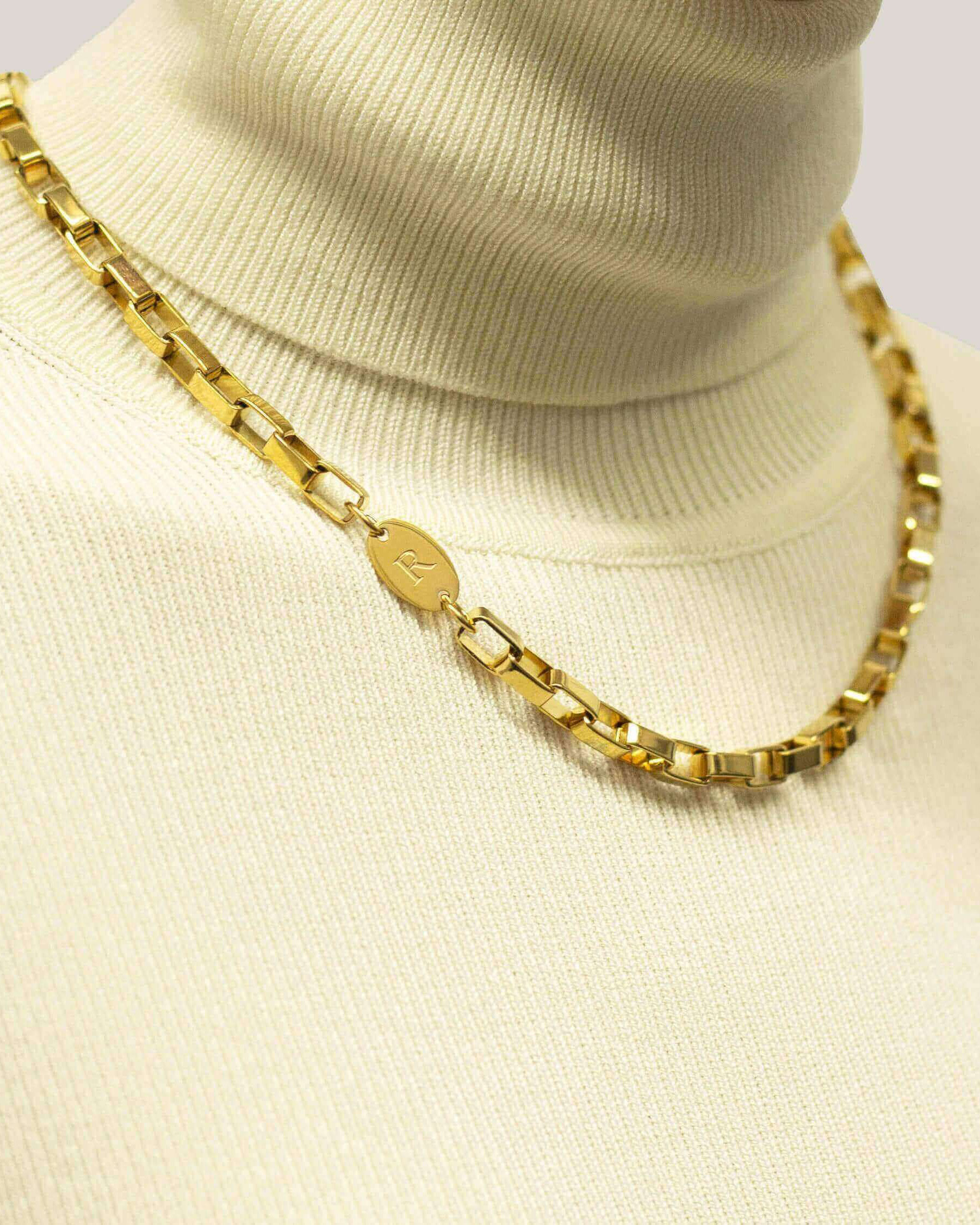 RECOVERY 長方格項鍊 (亮金)