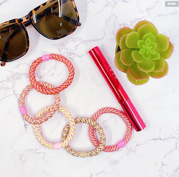 韓式時尚粗髮圈５入｜粉漾款