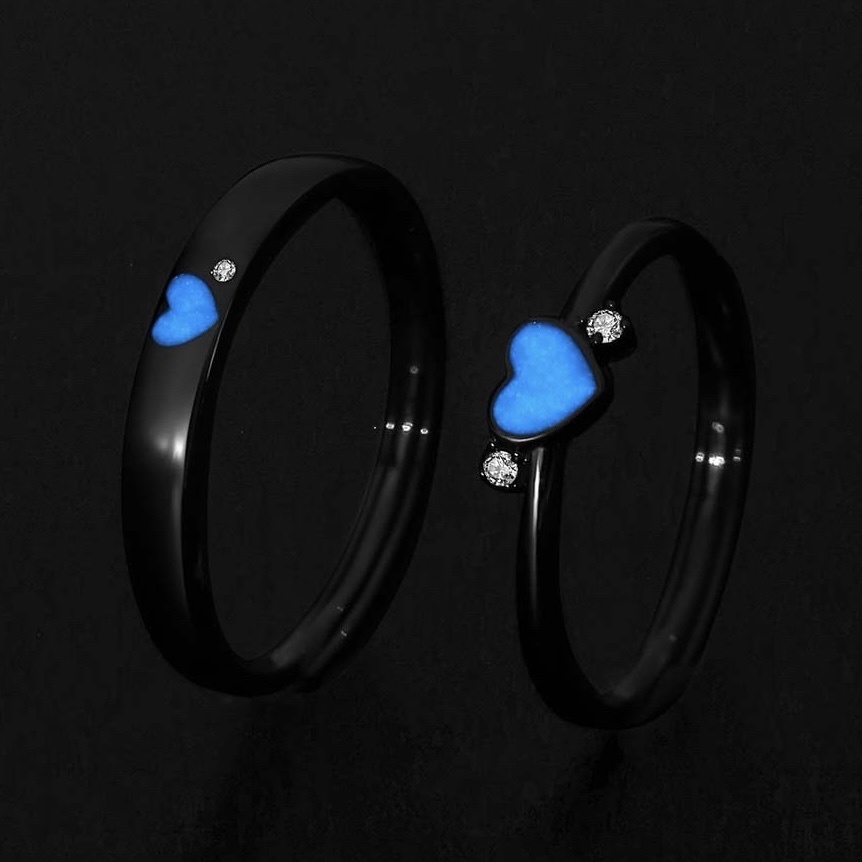 「如光愛❤️你」情侶戒指💍免費刻字✒️夜光戒指✨