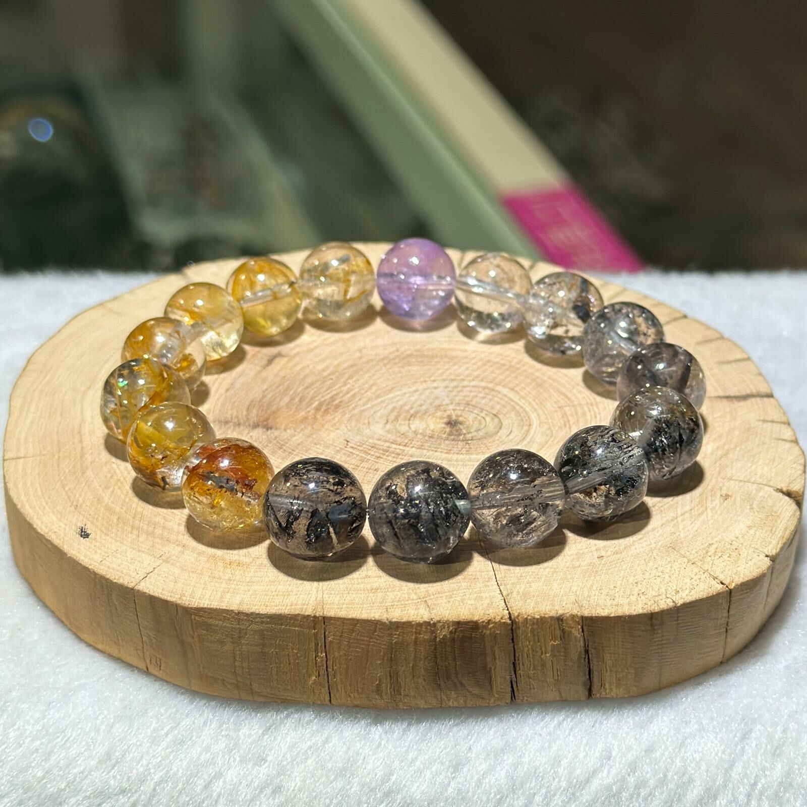 罕有✨彩虹閃靈鑽手串 12 mm +/- (#05)