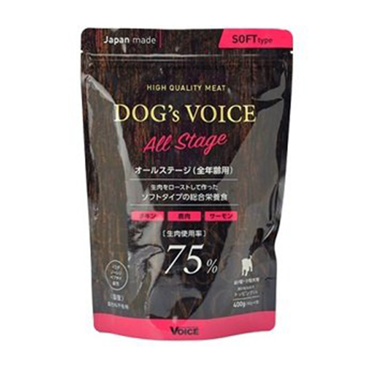 DOG'S VOICE 犬用 雞肉鹿肉三文魚 軟乾糧 400G