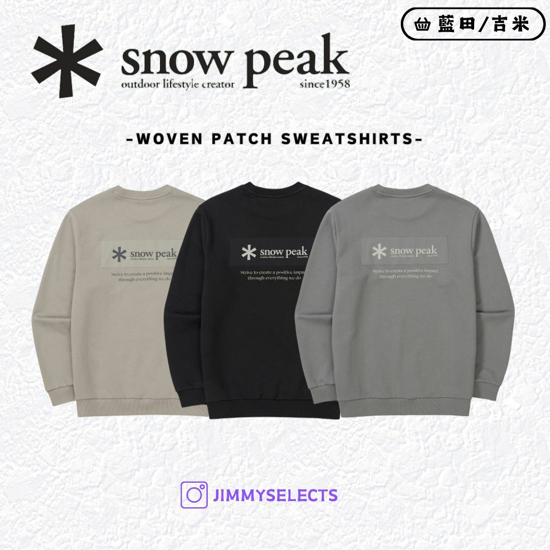 【代購】Snow Peak 雪諾必克 Woven Patch 梭織 貼布logo 衛衣 長袖 S24FMFHT24