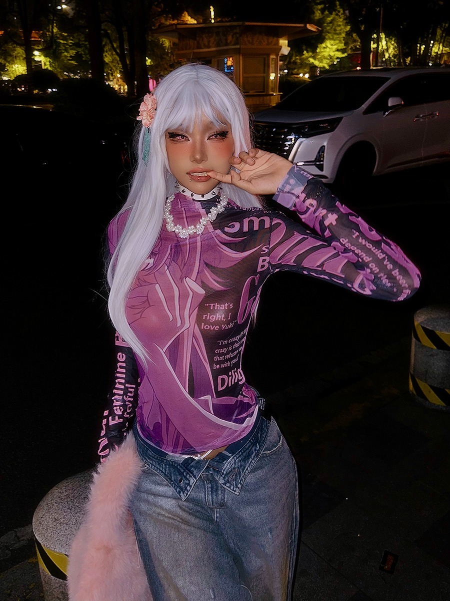 Aone4sure 未來日記 我妻由乃 動漫人網紗緊身長袖長袖