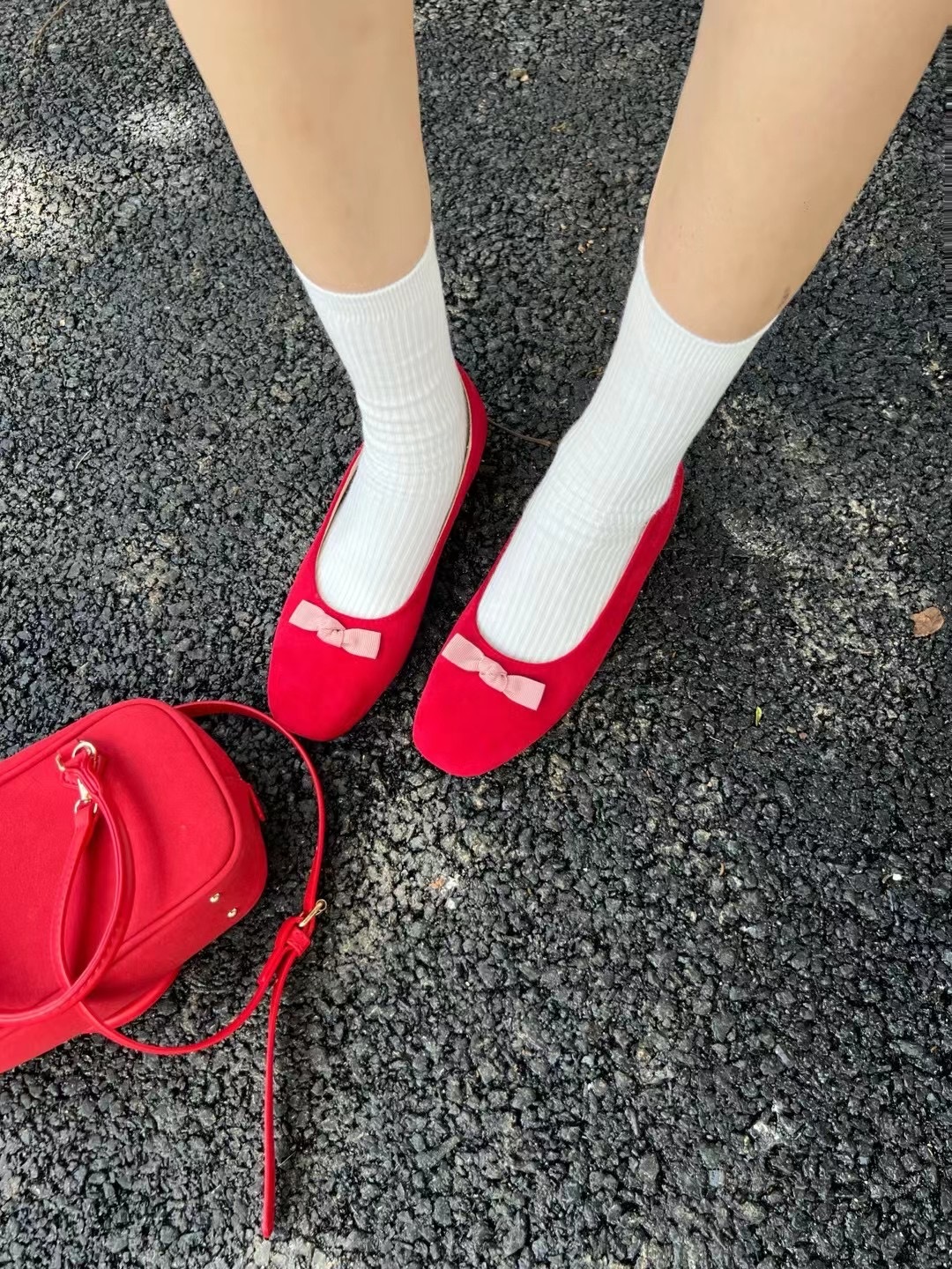 (紅37)法式氣質蝴蝶結單鞋