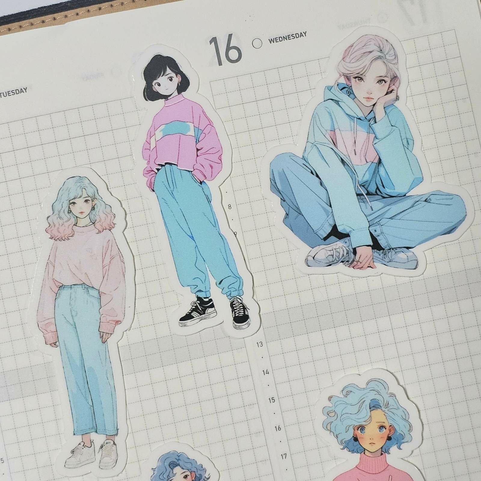 Stationerycafe Sticker Flakes - Pastel Girls 1