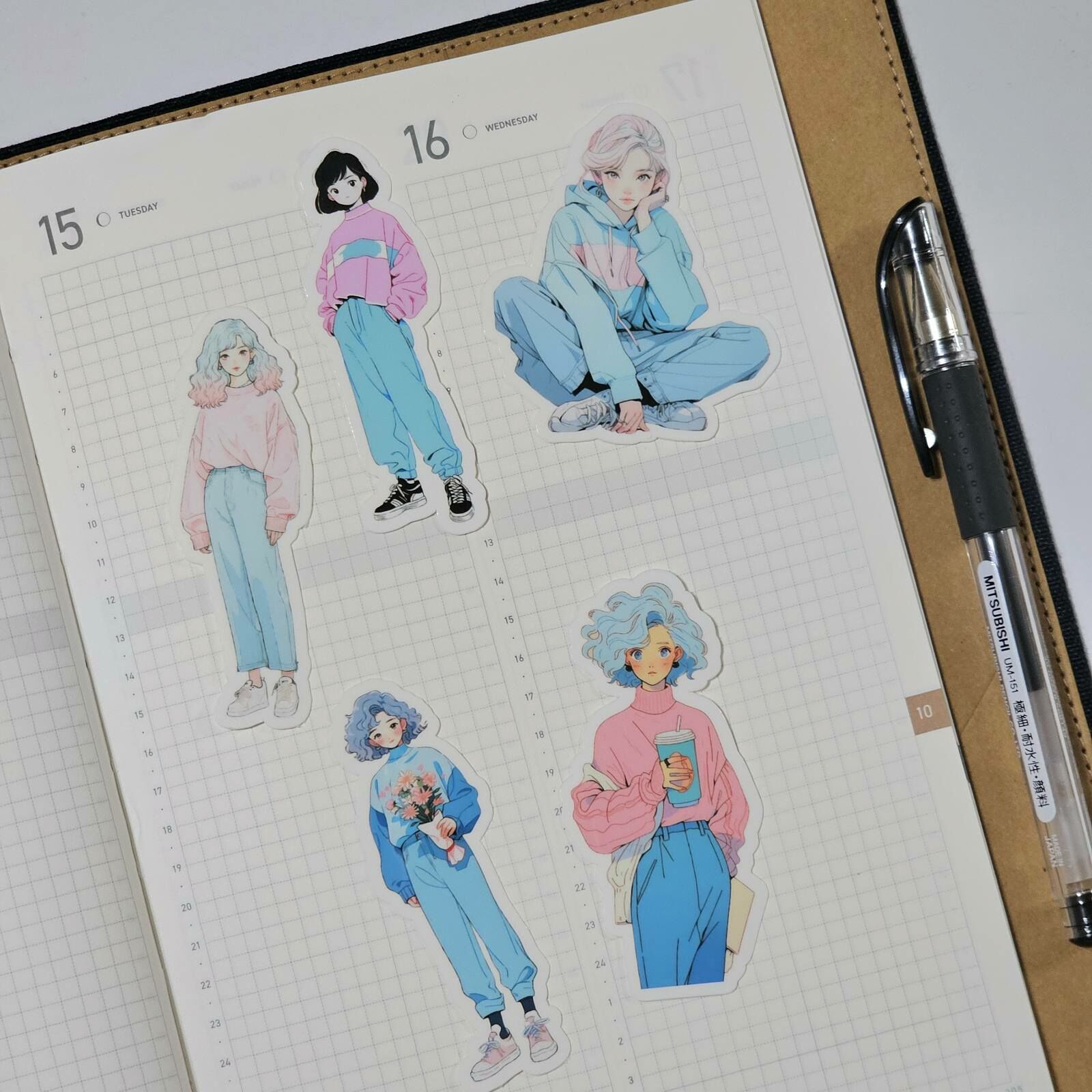 Stationerycafe Sticker Flakes - Pastel Girls 1