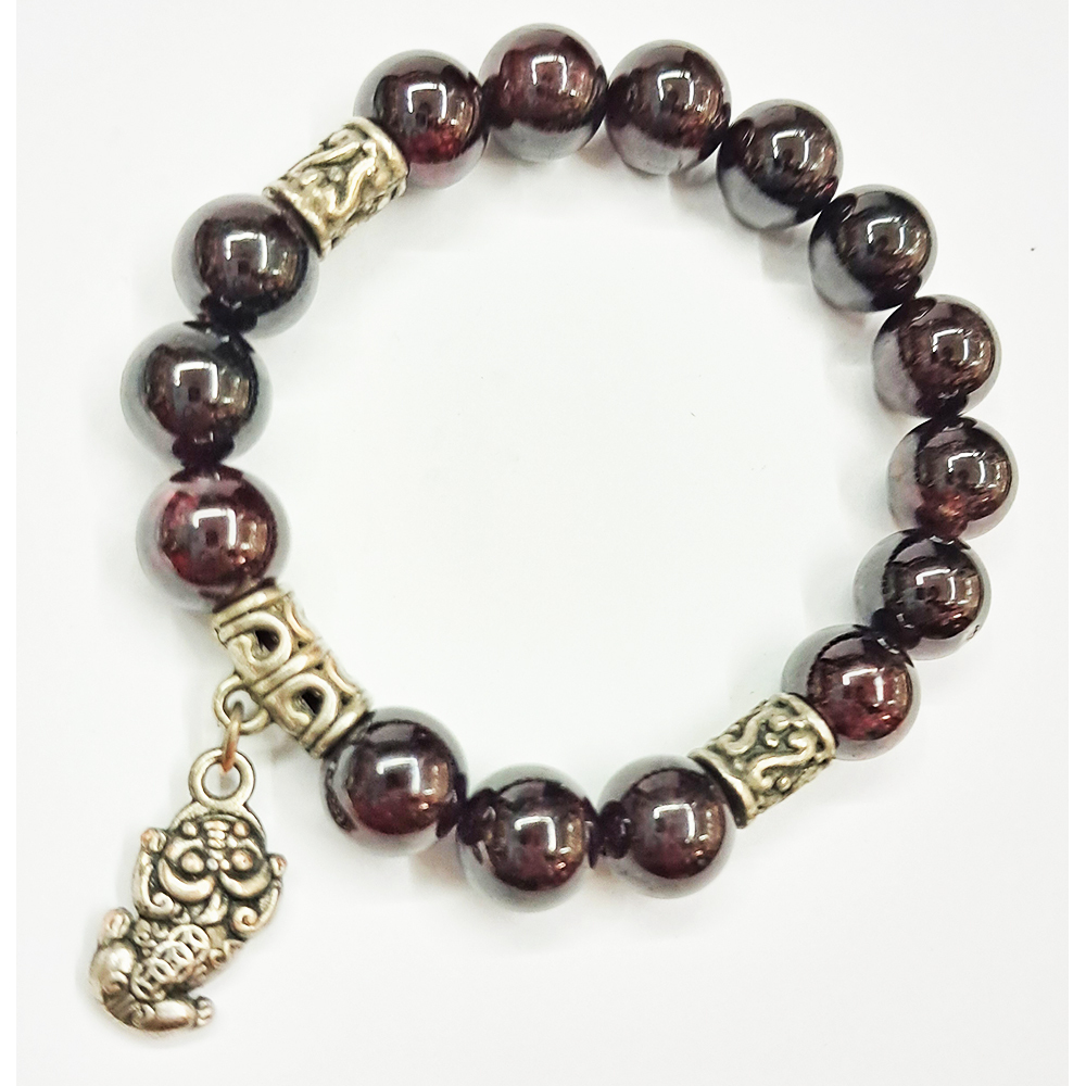 貔貅+ 紅石榴石手珠10mm【十方】153583