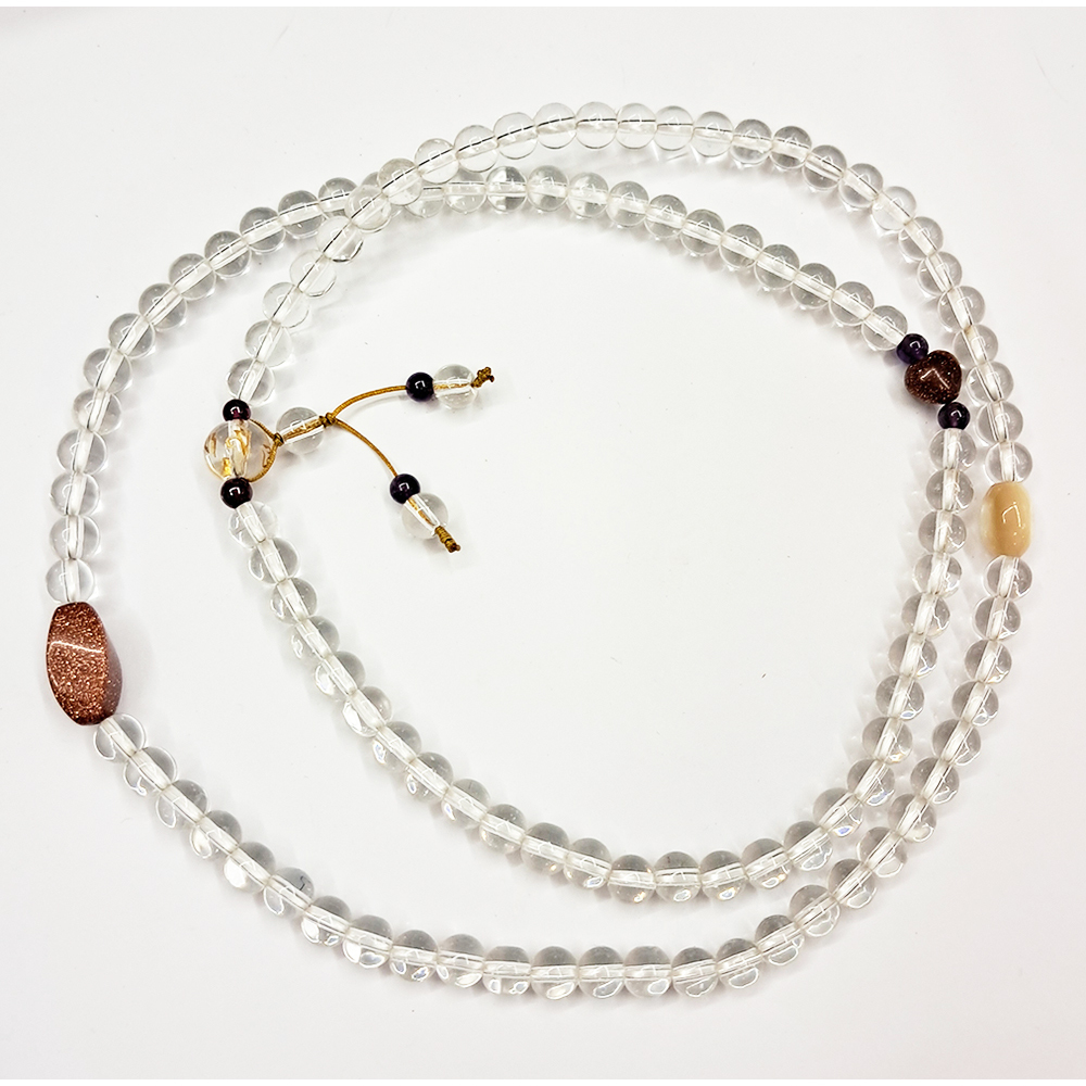 金砂石&硨磲&水晶108念珠6mm【十方】153585