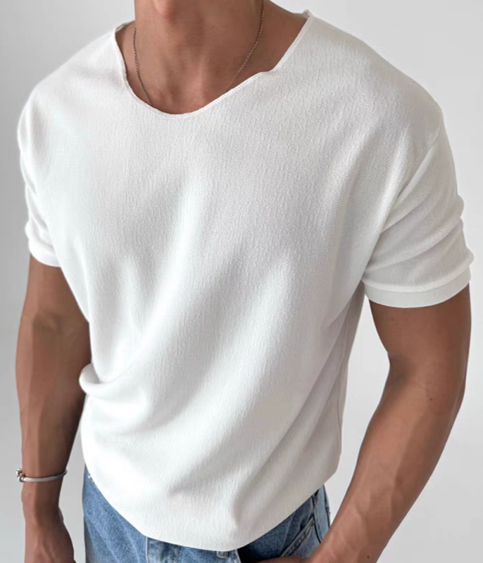 Dekki毛巾V領短袖上衣