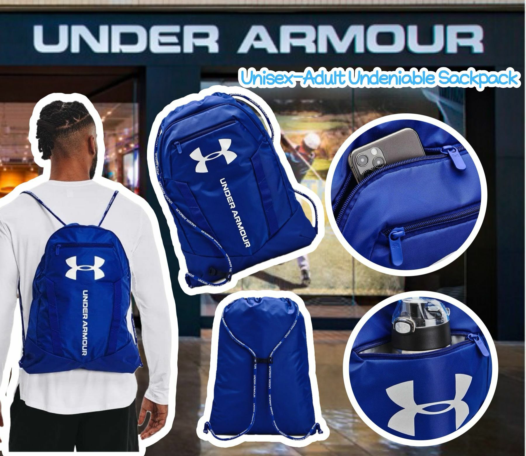 【預購】Under Armour Unisex-Adult F081304 束繩袋