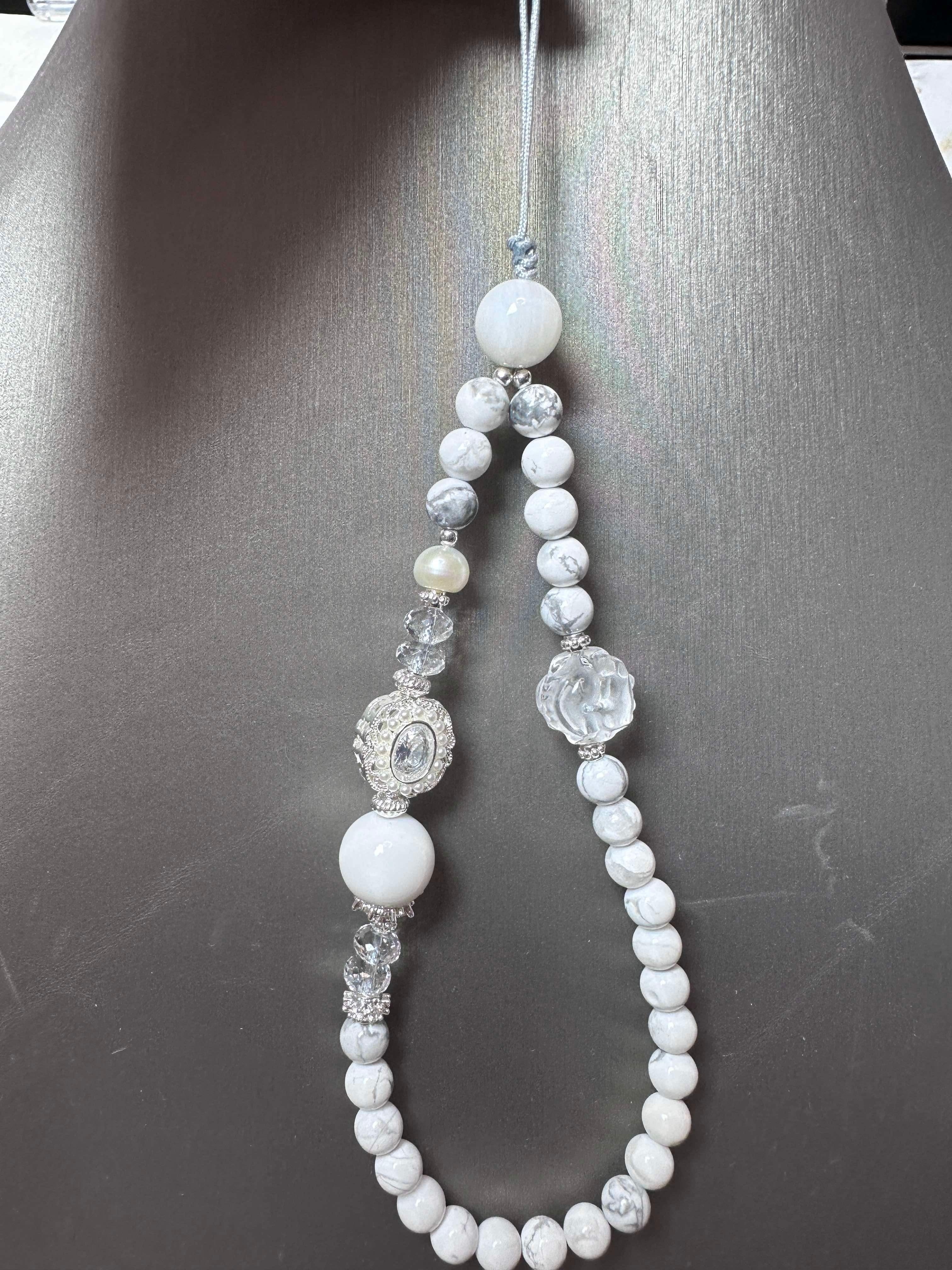 White Turquoise Phone Strap