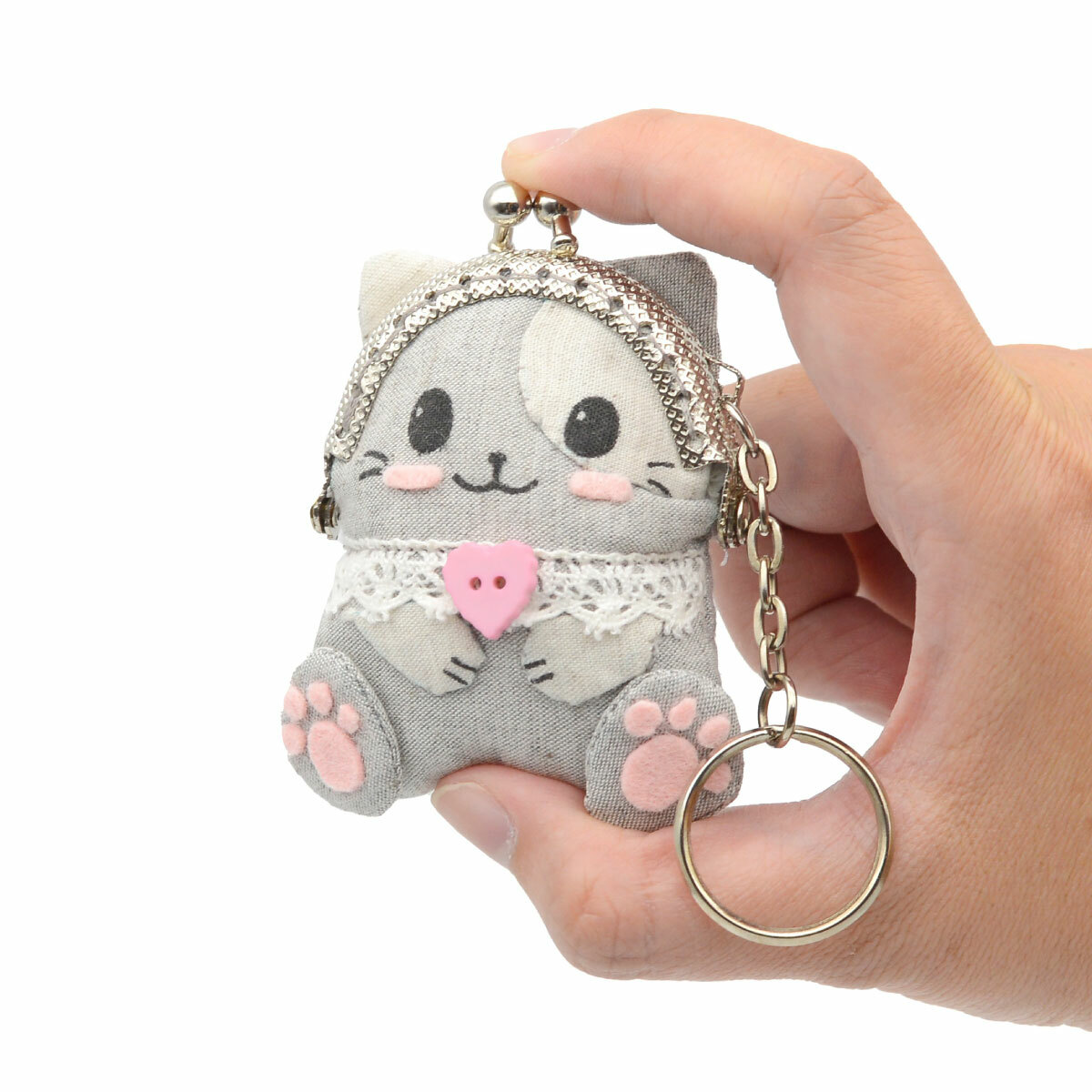 5公分鑰匙圈口金/個【贈銀纖維小貓鑰匙圈口金包紙型】