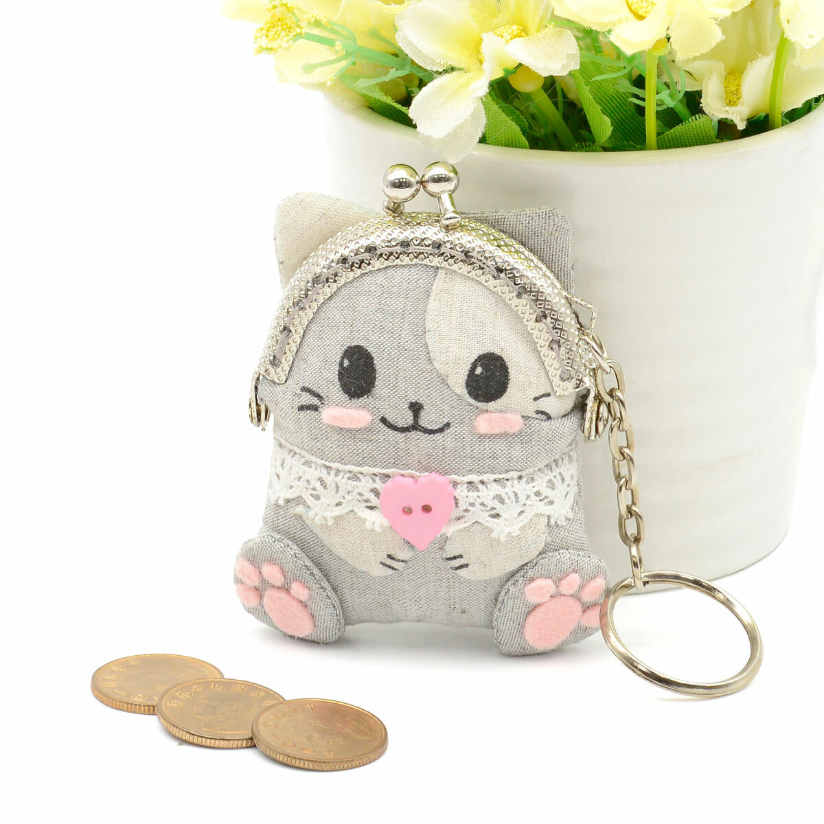 5公分鑰匙圈口金/個【贈銀纖維小貓鑰匙圈口金包紙型】