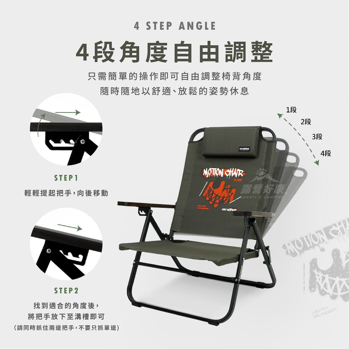 【KZM】四段低座折疊椅 K24T1C04 D-6-2