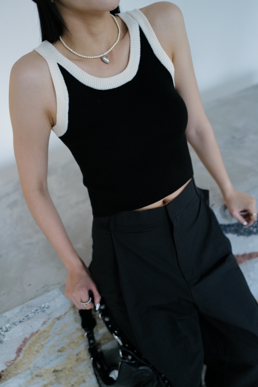 滾邊針織背心*2色