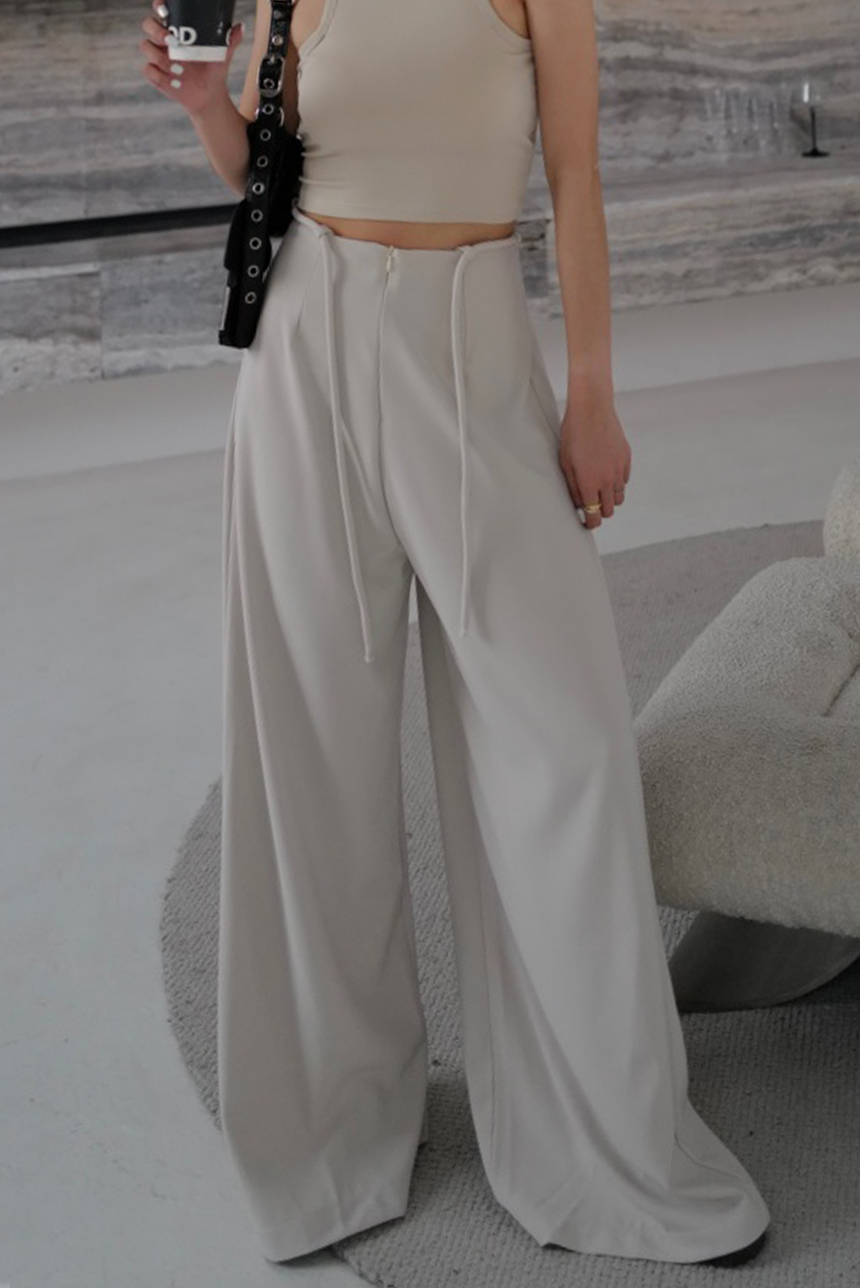 抽繩厚磅西裝寬褲*3色