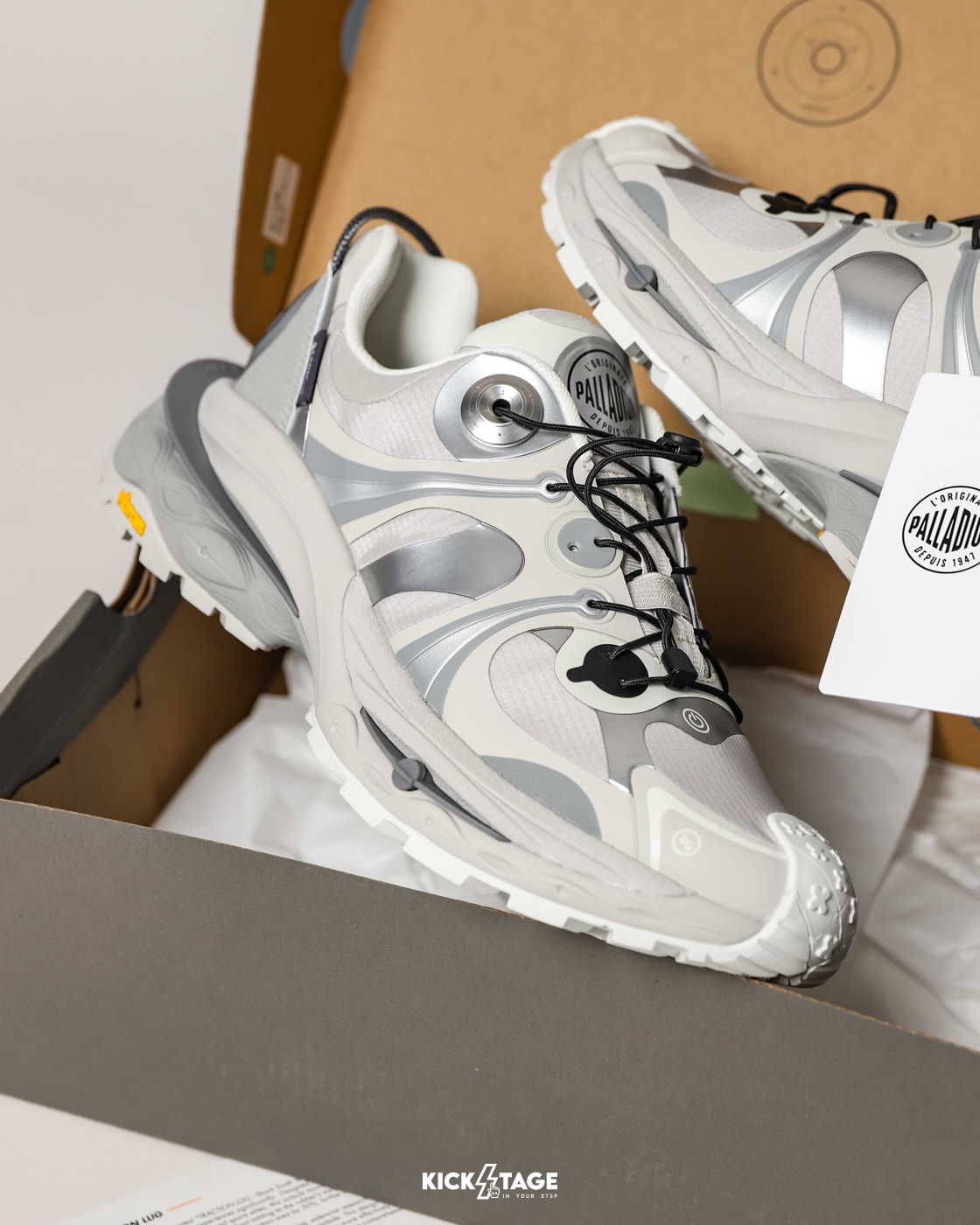 **特價商品售出無退換**女鞋 PALLADIUM PALLALOOP VIBRAM® 銀色子彈 黃金大底 異材質 拼接 復古 老爹 休閒鞋【99323-080】