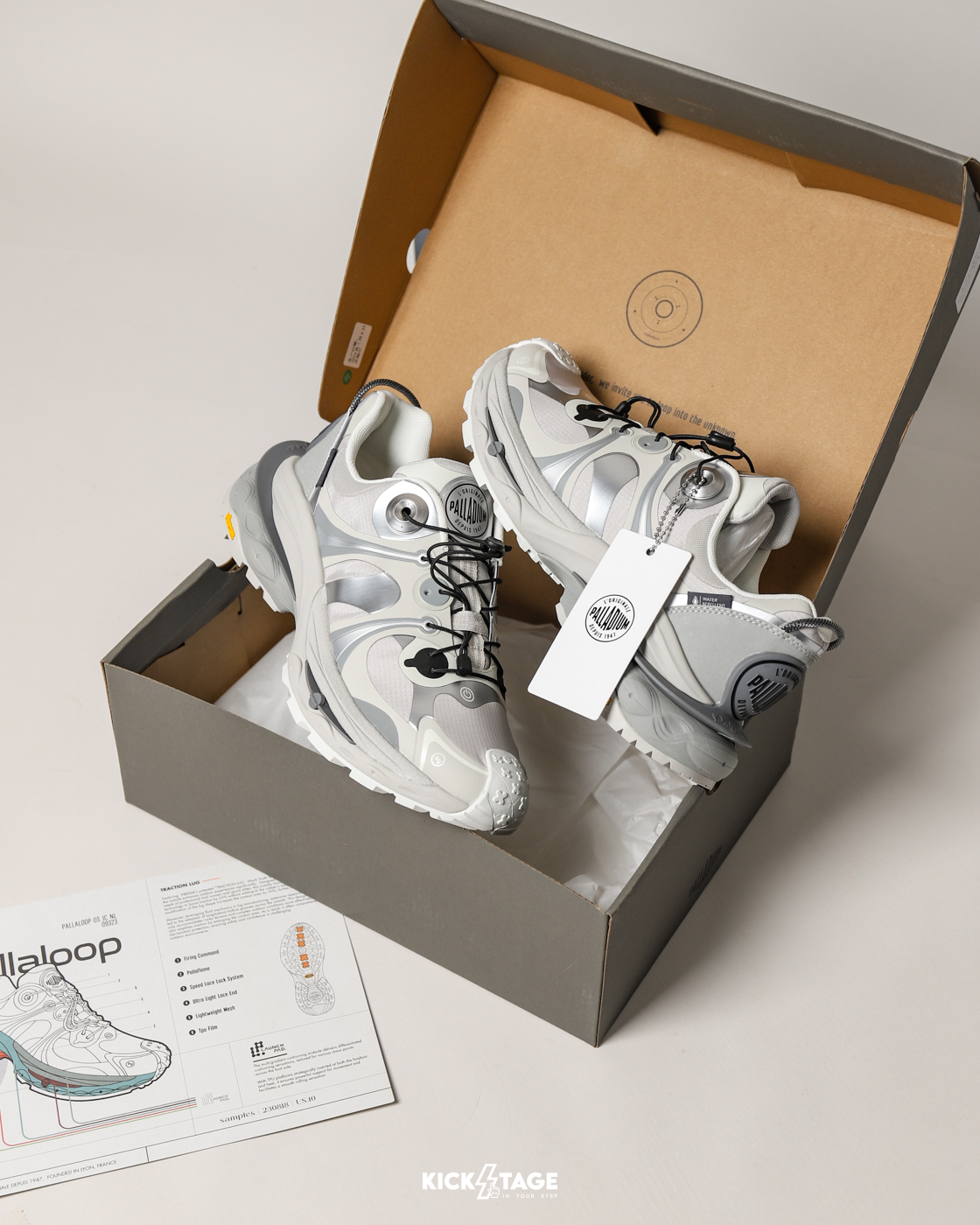 **特價商品售出無退換**女鞋 PALLADIUM PALLALOOP VIBRAM® 銀色子彈 黃金大底 異材質 拼接 復古 老爹 休閒鞋【99323-080】