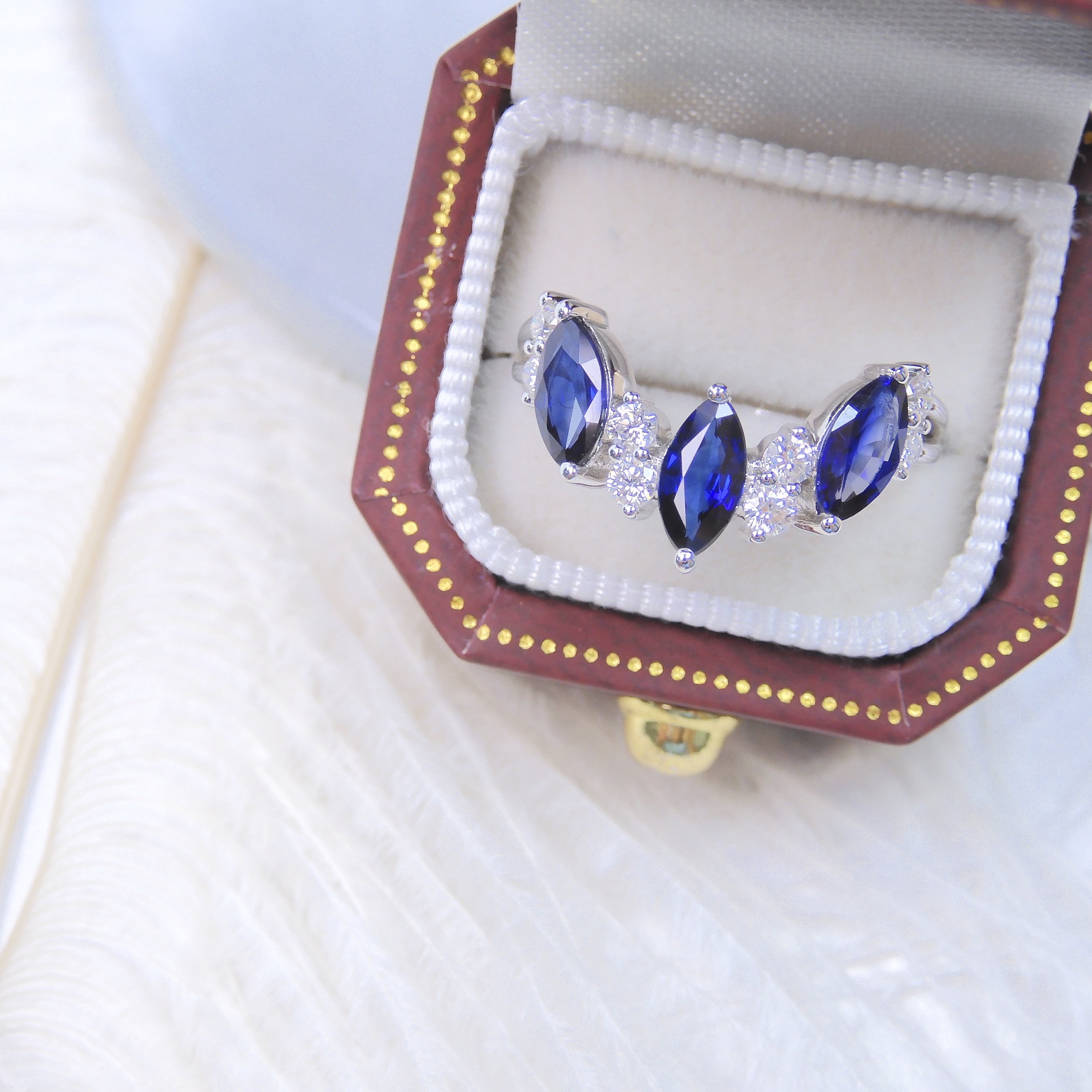 18K金 1.38ct 藍寶石戒指