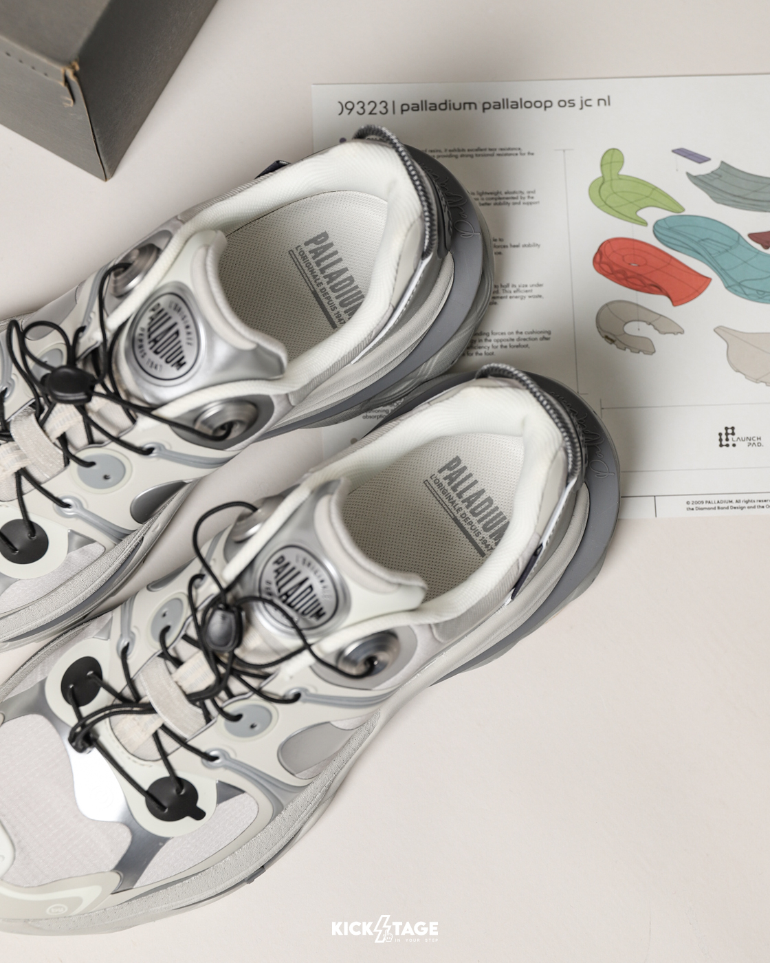 男鞋PALLADIUM PALLALOOP VIBRAM® 銀色子彈黃金大底異材質拼接