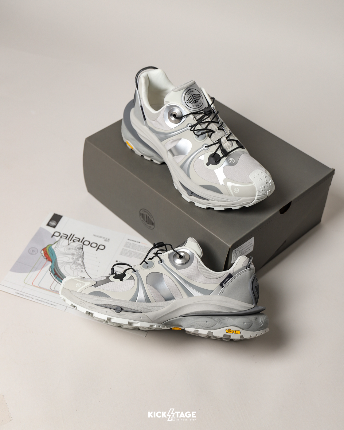 **特價商品售出不退換**男鞋 PALLADIUM PALLALOOP VIBRAM® 銀色子彈 黃金大底 異材質 拼接 復古 老爹 休閒鞋【09323-080】