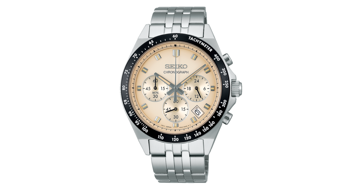 日本版 Seiko 精工 Selection Quartz Chronograph Metal Strap Men's Watch SBTR045 米色 / SBTR047 黑色 ,石英計時金屬錶帶男裝手錶