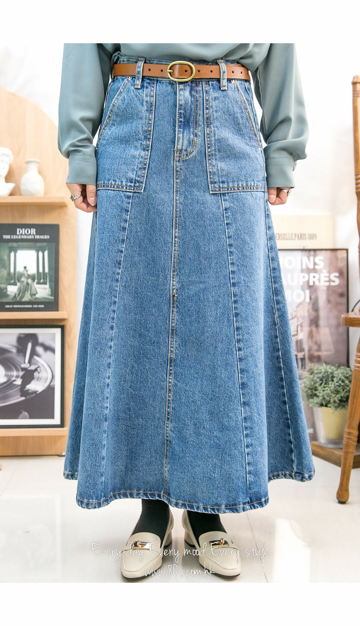 後腰橡根 ‧ 前車骨 ‧ 牛仔料半截裙【2315-1179】【不設退換】