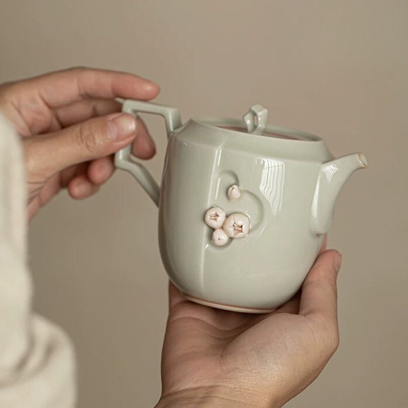 時韵捏花茶壺