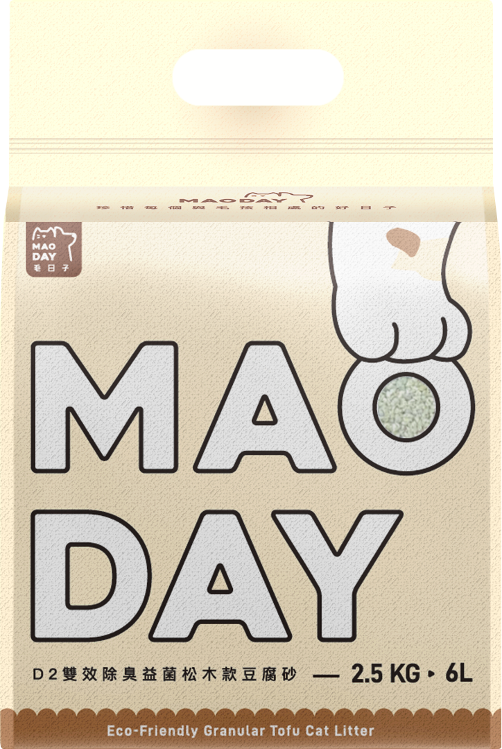 Maoday 毛商行 D2雙效益菌除臭松木豆腐砂 【福利品-8包入】