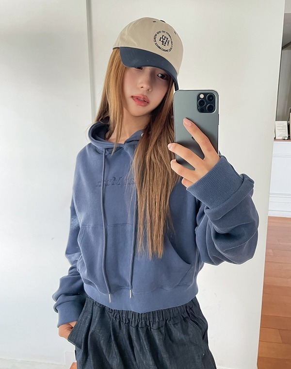 預訂｜MUAHMUAH STITCH PIGMENT CROP HOODIE (3 COLOR)