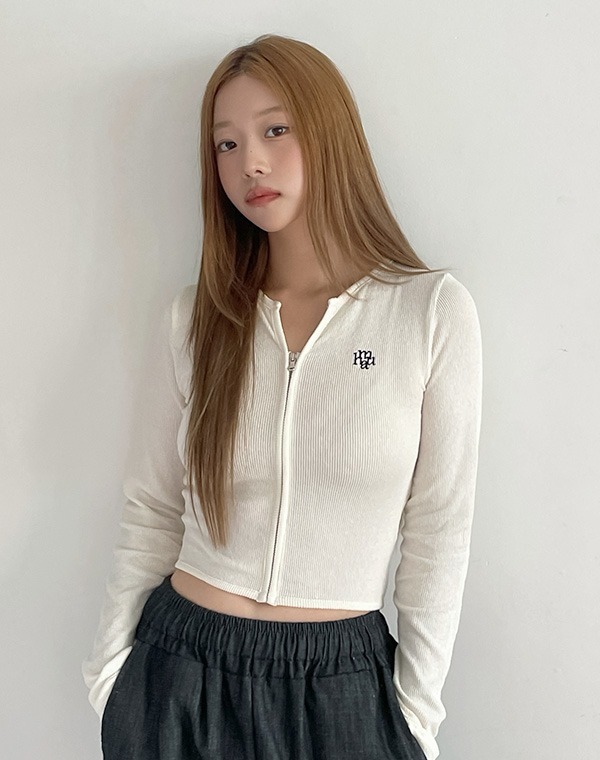 預訂｜MUAHMUAH STITCH LOGO ZIPUP CARDIGAN (3 COLOR)