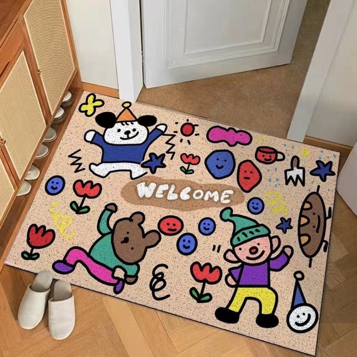 《81461》welcome歡樂一家人絲圈地墊