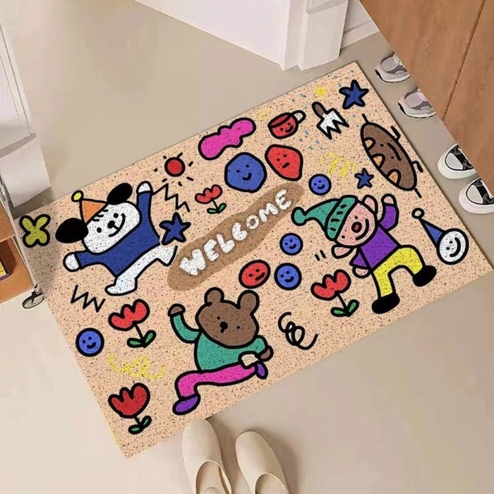 《81461》welcome歡樂一家人絲圈地墊