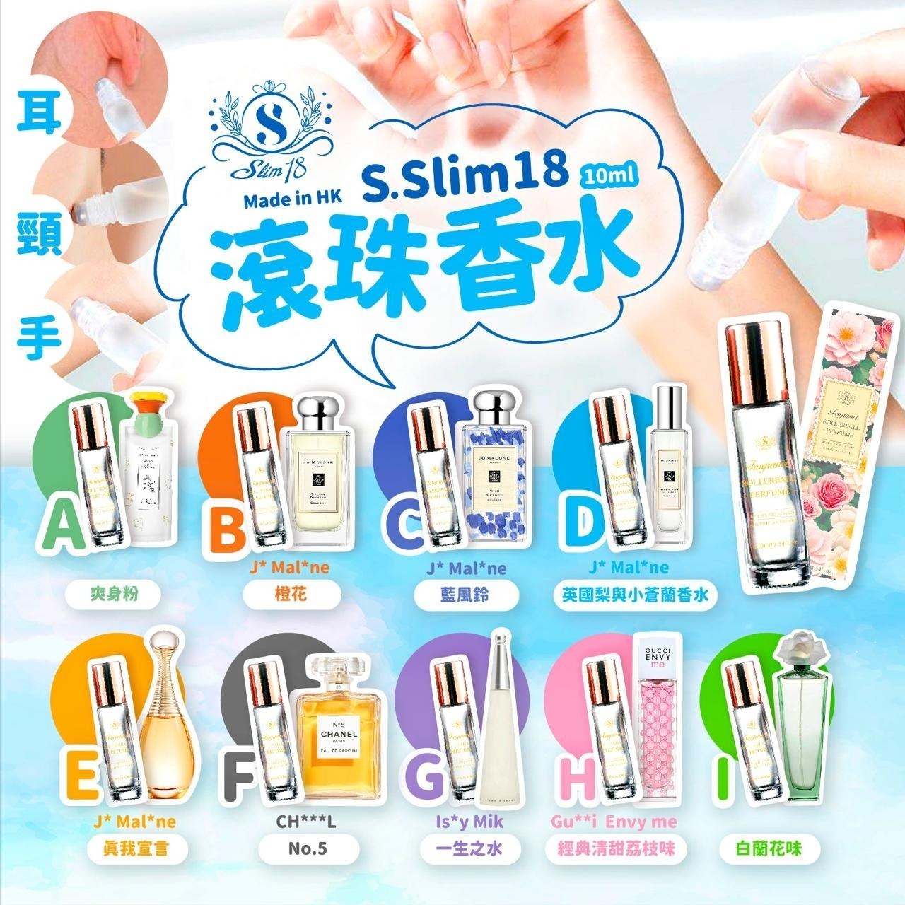 [M1927] (H38) [現貨] 韓國S•Slim18滾珠香水 10ml
