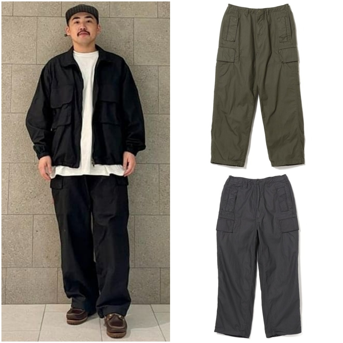 預購┃日本製 BEAMS JAPAN 組紐 紅繩 寬鬆 直筒 口袋 工裝 長褲