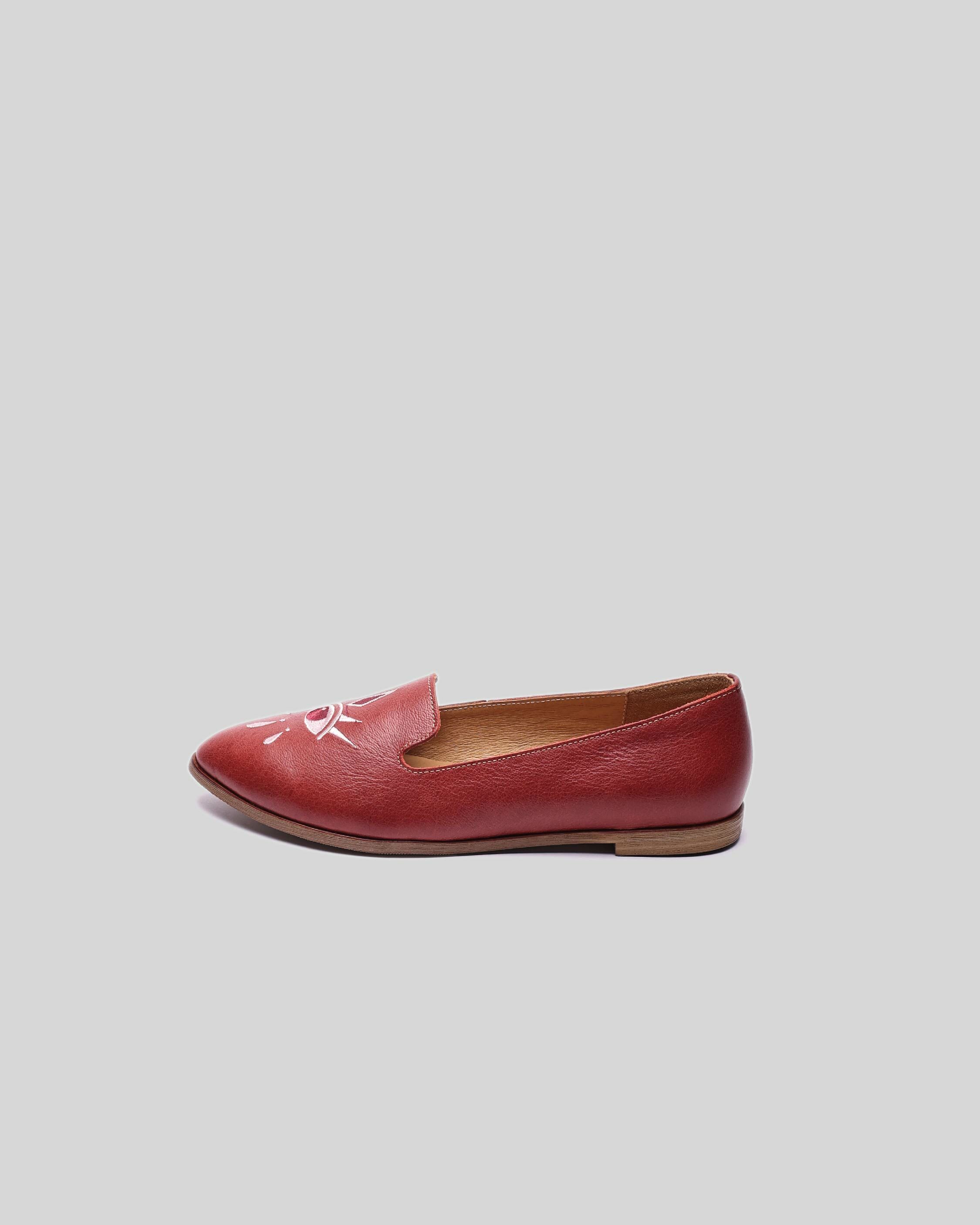 Pointy-toe Loafer EYE Red