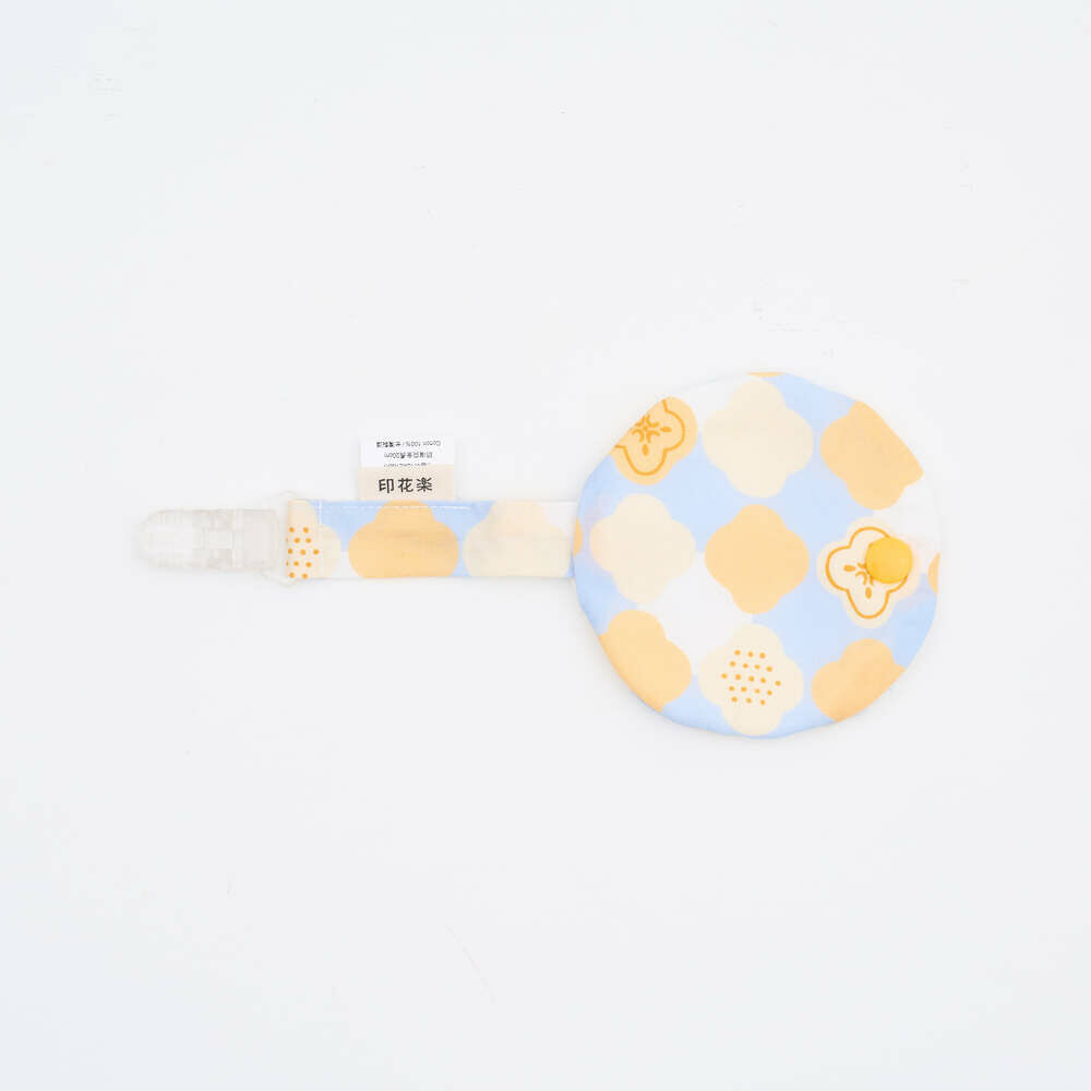 Fabric Pacifier Clip/Begonia Glass Pattern No.2/Delightful Yellow