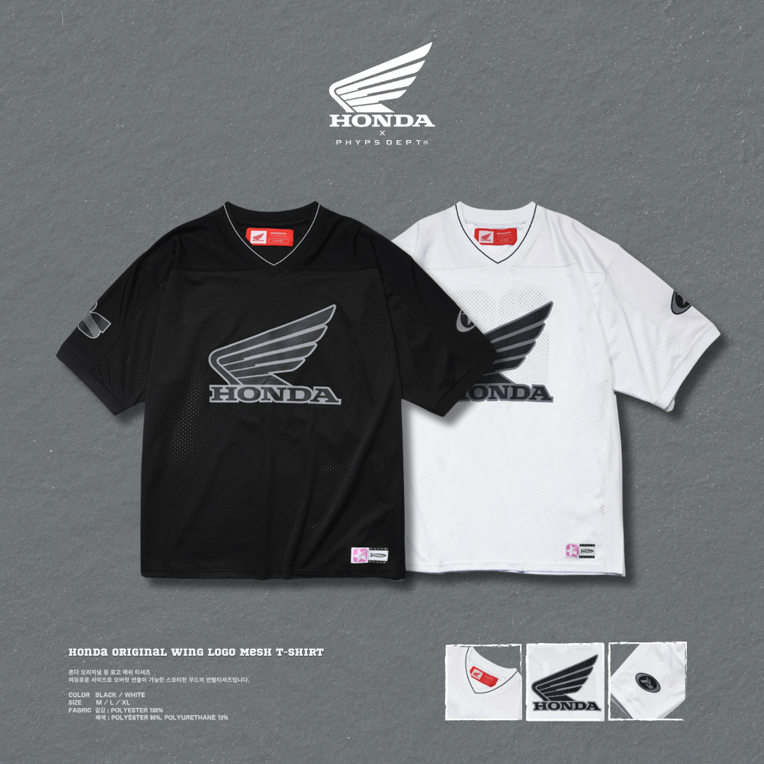 ◆24SS PHYPS X Honda Original Wing logo Mesh T-shirt/2色◆ ◇24SS PHYPS X Honda Original Wing logo Mesh T-shirt/2色