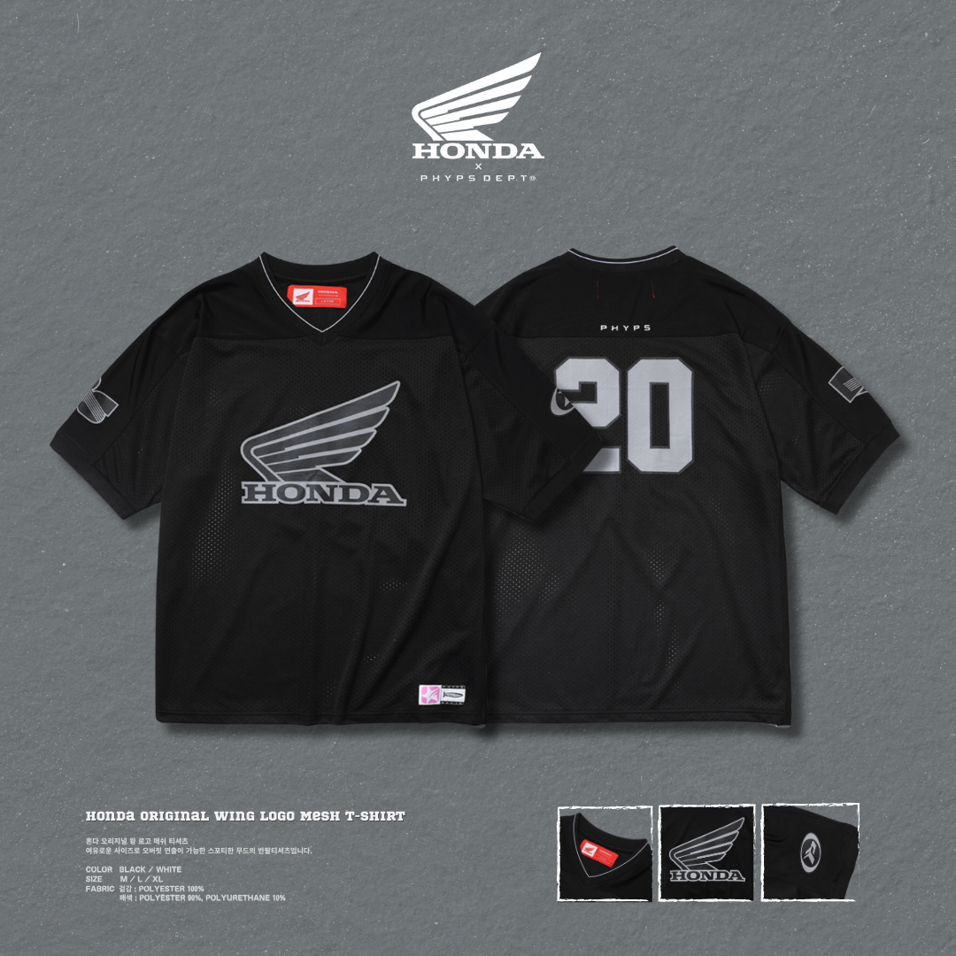 【代購】PHYPS DEPT x HONDA Original Wing logo Mesh T-shirt 復古球衣 2色