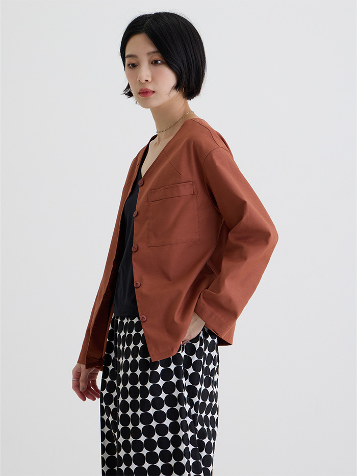 開襟V領長袖外套-秋分