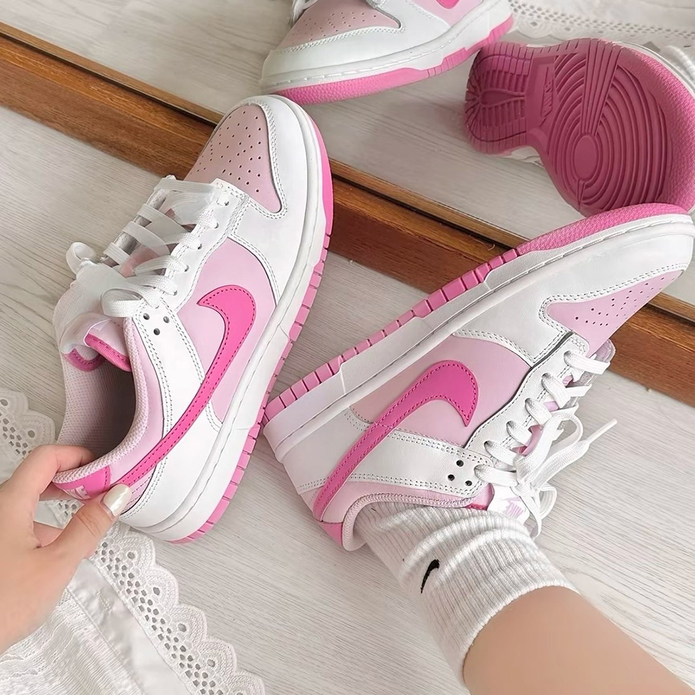 NIKE DUNK LOW "HYPER PINK" 芭比粉 白粉 女鞋 復古休閒鞋 HQ1181-661