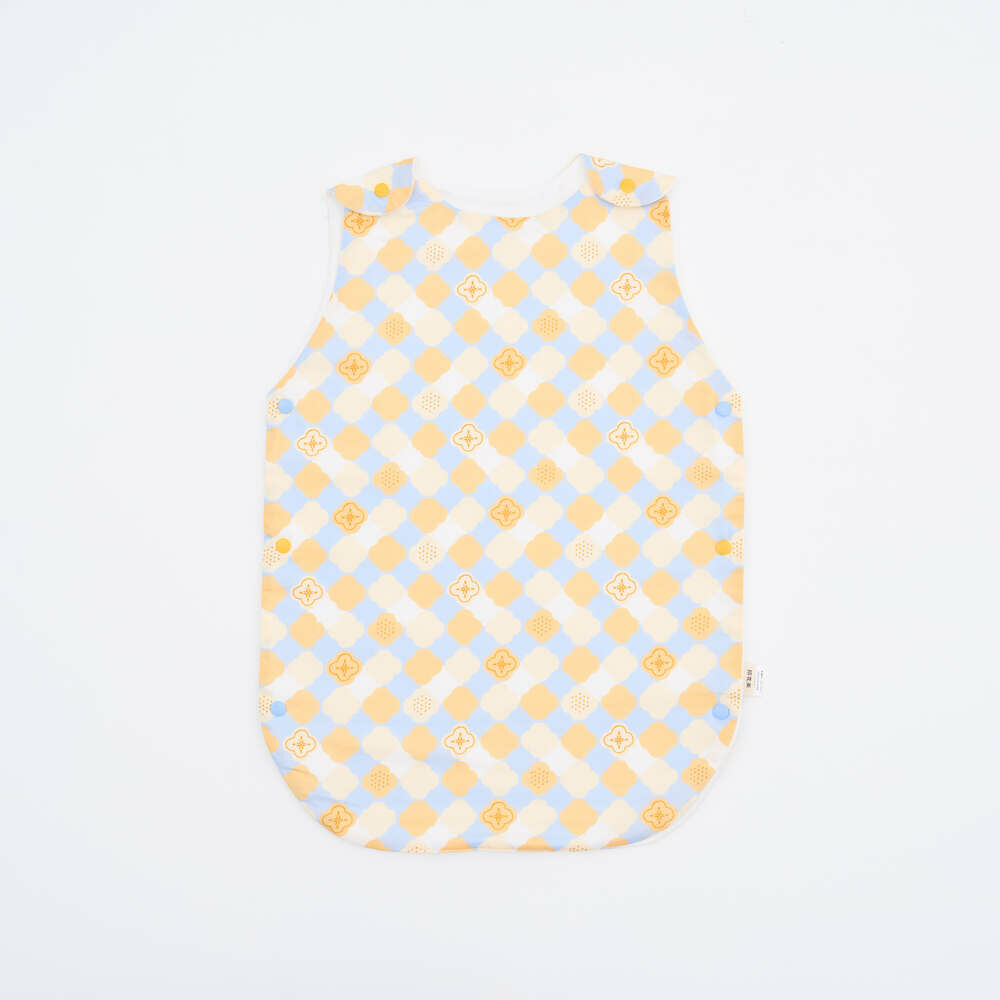 Baby Envelope Blanket - Shoulder Buttoned/Begonia Glass Pattern No.2/Delightful Yellow
