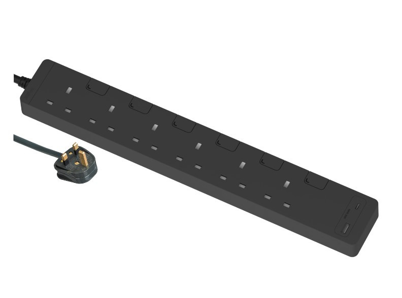 Schneider 施耐德 AvatarOn Extend 13A 6位拖板連 30W PD3.0 Type A+C 充電插頭 (3m) TSH36ACUSB_3_DG